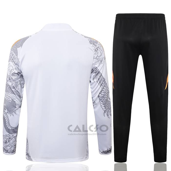Tuta da Track di Felpa Real Madrid Dragon Bambino 2024-2025 Bianco